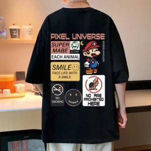 Korean T-shirt trendy fashion casual unisex Cartoon printed oversized