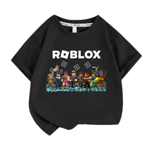New Roblox clothing, children's short sleeved T-shirt, pure cotton cartoon top, summer print